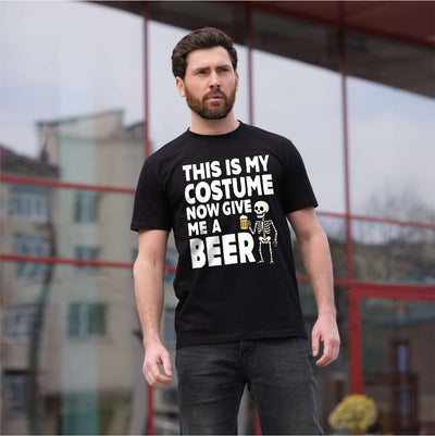 Men's funny this is my costume now give me a beer T-shirt Christmas Halloween outfit