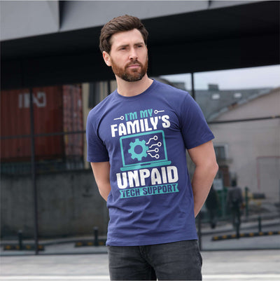 Men's Funny unpaid family tech support T-shirt Christmas Gift for son Tshirt