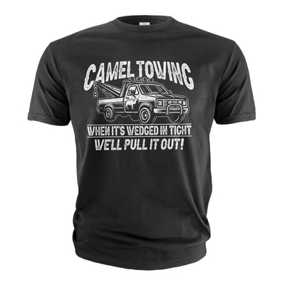 Men's Funny Camel towing T-shirt double meaning innapropriate tee shirt