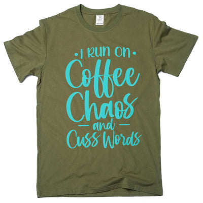 Funny Coffee T-shirt Coffee Chaos And Cuss Words Shirt Humorous Gifts Coffee Gift Tee