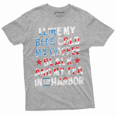 4th of July funny shirt cold beer black coffee tea in the harbor funny fourth of July shirt - Silver Lake Tshirts