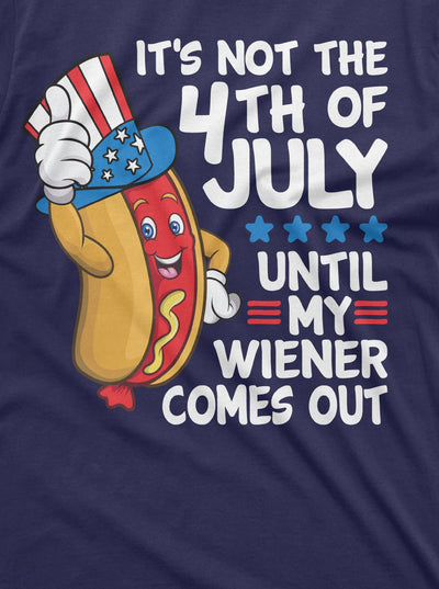 4th of July Funny Wiener T-shirt Partying Grilling Fourth Humor Gift Shirt hot dog bbq Mens offensive Tee Shirt - Silver Lake Tshirts