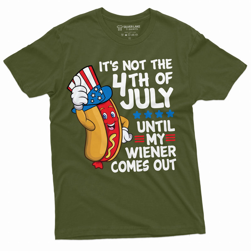 4th of July Funny Wiener T-shirt Partying Grilling Fourth Humor Gift Shirt hot dog bbq shirt - Silver Lake Tshirts