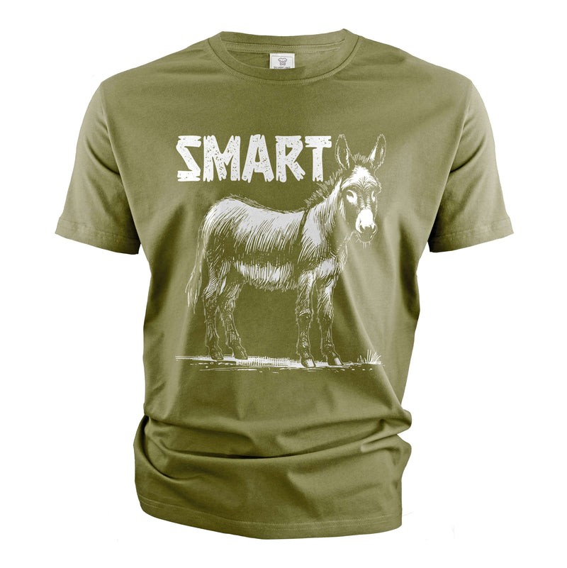 Funny Smart donkey Tee shirt smart graduation graduate school college tee shirt