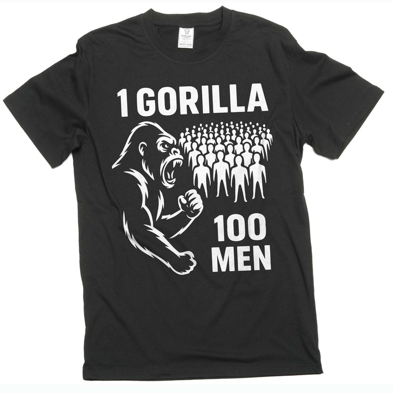100 Men vs 1 Gorilla Internet Meme T-shirt Gorilla Challenge tee funny shirt