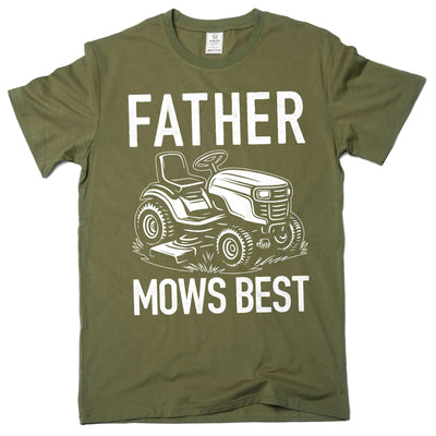 Men's Father Mows best funny T-shirt Lawn funny dad grass cutting mowing tee shirt Father's day Tee