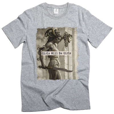 Feminist Women's Power T-shirt Girls will be girls Medusa with the Head of Perseus Tee