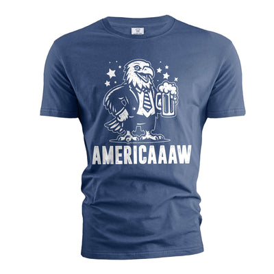 Men's 4th of July USA Americaw T-shirt US patriotic Tee Eagle Caw funny fourth party tee shirt