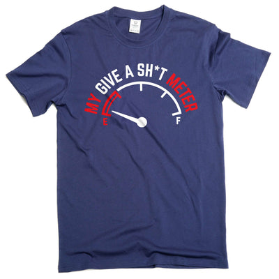 Men's sarcastic my give a shit meter T-shirt adult humor funny tees for him