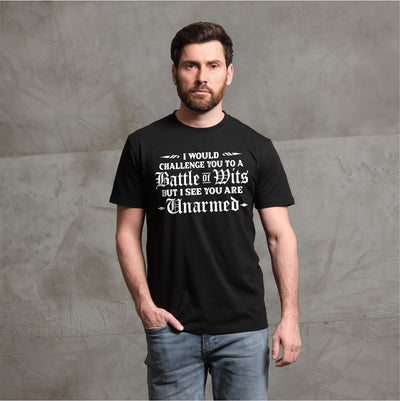Funny insult dual battle of wits T-shirt humorous birthday gift Tee shirt