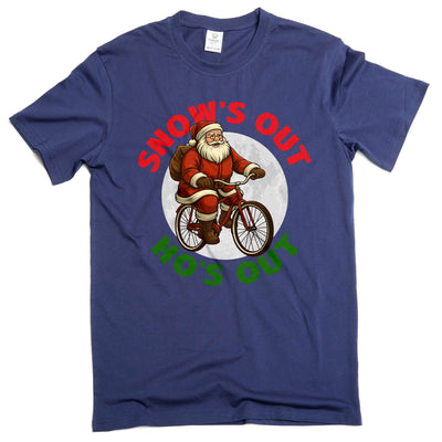 Men's Christmas funny Snow's out Ho's out T-shirt Xmas Party Santa Tee Shirt