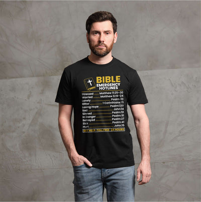 Bible Emergency Hotlines T-shirt bible verse Christian Jesus Christ motivational god tee shirt