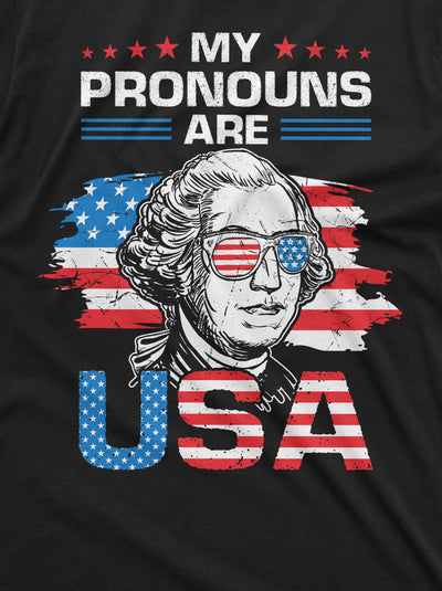 Men's my pronouns are USA Funny patriotic T-shirt Washington 4th of July shirt