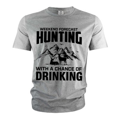 Men's Hunting Funny shirt Weekend forecast hunting with a chance of Drinking funny Father's day tee