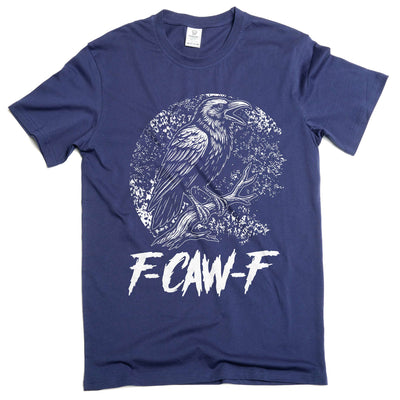 Men's Black Crow, F-Caw-F Funny Black Bird moon Gothic Adult Humorous T-Shirt