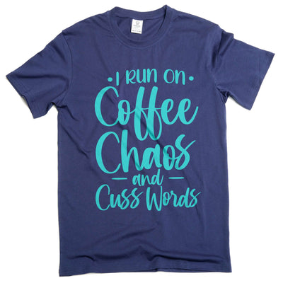 Funny Coffee T-shirt Coffee Chaos And Cuss Words Shirt Humorous Gifts Coffee Gift Tee
