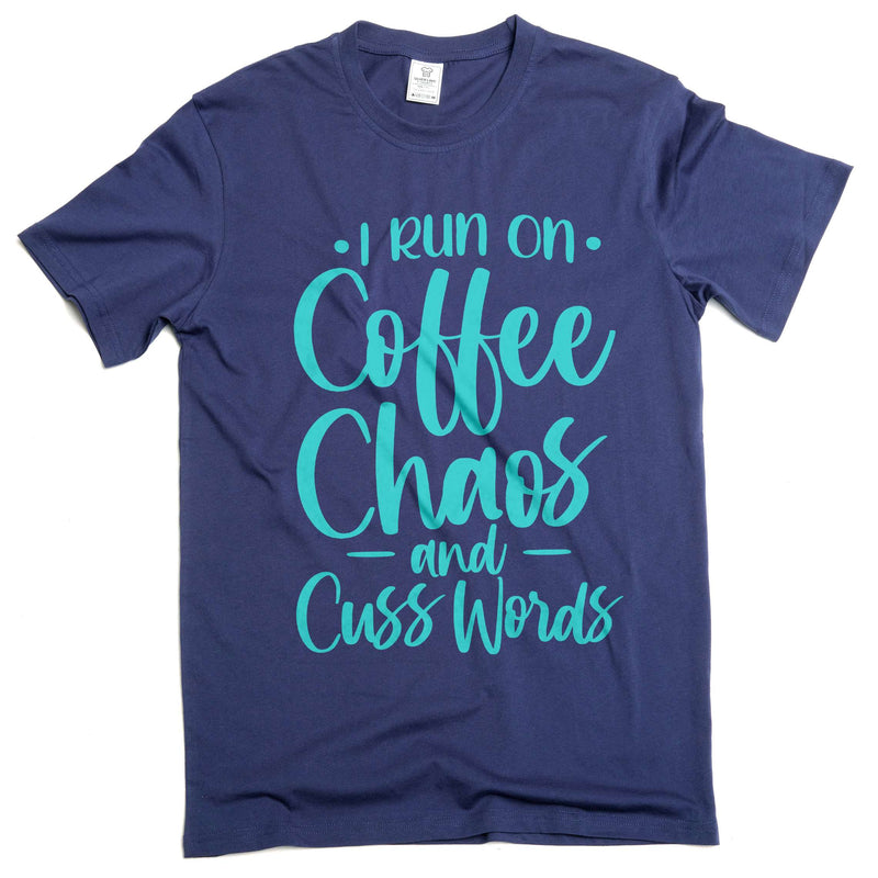 Funny Coffee T-shirt Coffee Chaos And Cuss Words Shirt Humorous Gifts Coffee Gift Tee