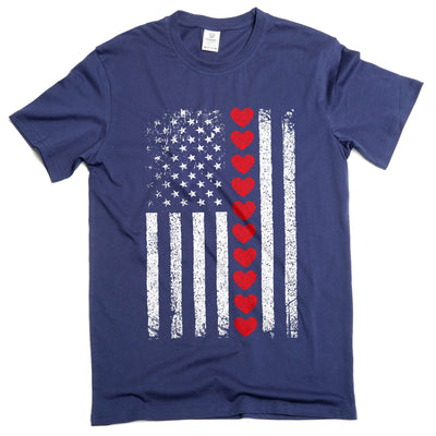 Men's USA patriotic flag love T-shirt 4th of July Independence day Love USA tee shirt