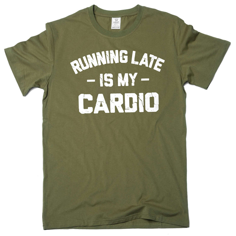 Funny cardio late person T-shirt workout Gym humorous sarcastic tee