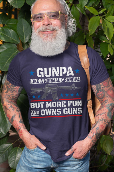 Men's Gunpa Shirt Grandpa Funny Tee shirt Grandpa Grandfather Gun Shirts 2nd amendment Patriotic tee