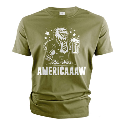 Men's 4th of July USA Americaw T-shirt US patriotic Tee Eagle Caw funny fourth party tee shirt