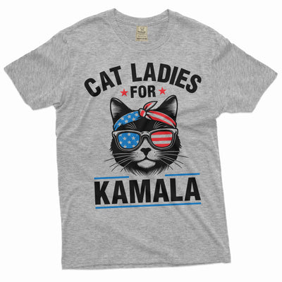 Cat ladies for Kamala T-shirt mens unisex Kamala Harris 2024 presidential elections tee