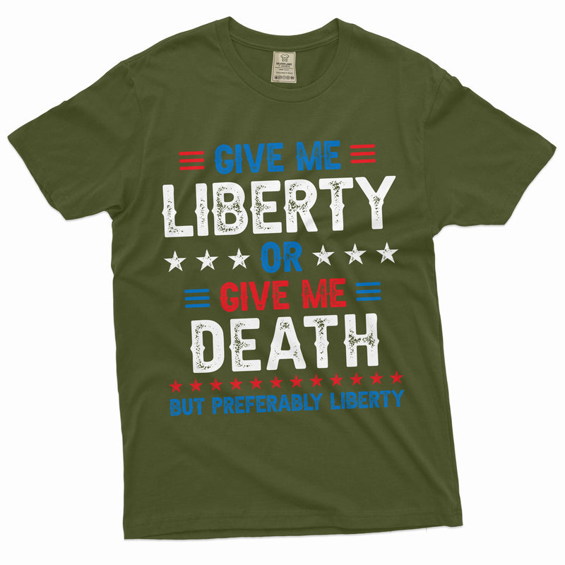 Fourth of July funny liberty or death shirt independence day 4th patriotic funny USA Birthday tee