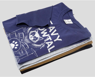 Men's Heavy Meowtal T-Shirt Funny Musician Cat Tee music band drummer tee-shirt