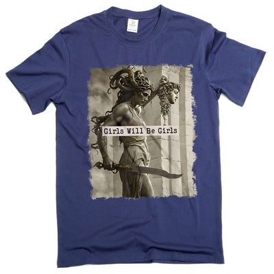 Feminist Women's Power T-shirt Girls will be girls Medusa with the Head of Perseus Tee