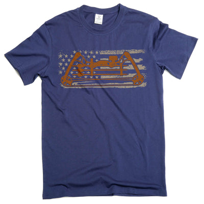 Men's patriotic USA flag archery bow hunting T-shirt sports archer compound recurve bow gift tee shirt
