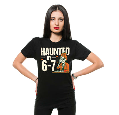 Funny Haunted by 6-7 T-shirt school teacher Halloween Meme gen alpha six seven Tshirt