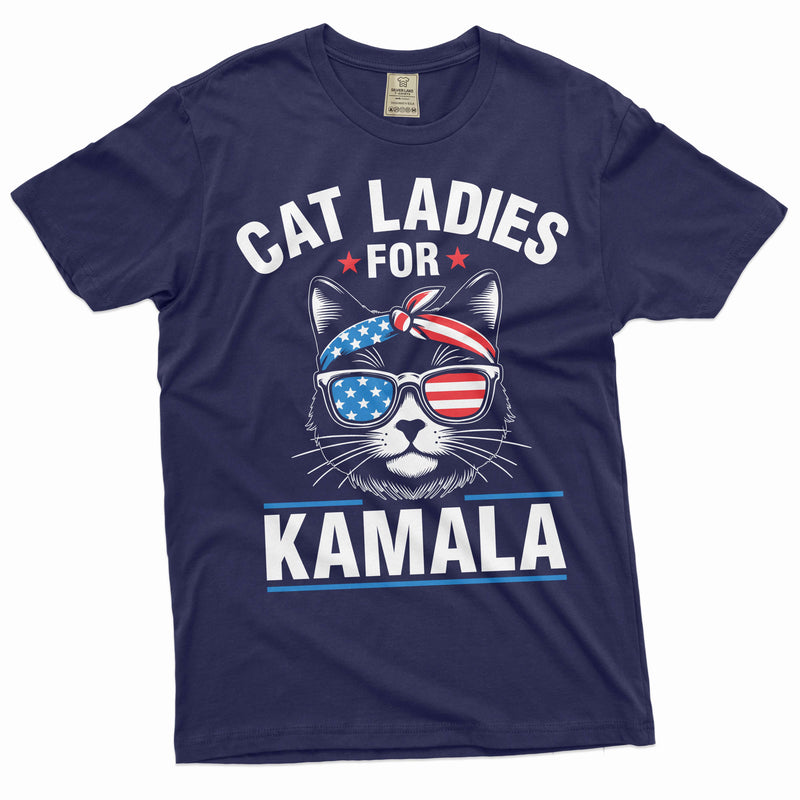 Cat ladies for Kamala T-shirt mens unisex Kamala Harris 2024 presidential elections tee