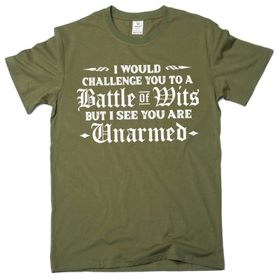 Funny insult dual battle of wits T-shirt humorous birthday gift Tee shirt