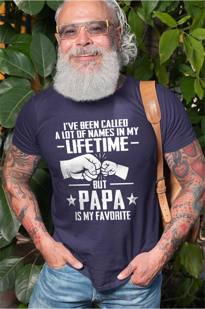 Men's papa T-shirt grandpa dad father grandkids father's day Christmas Tee