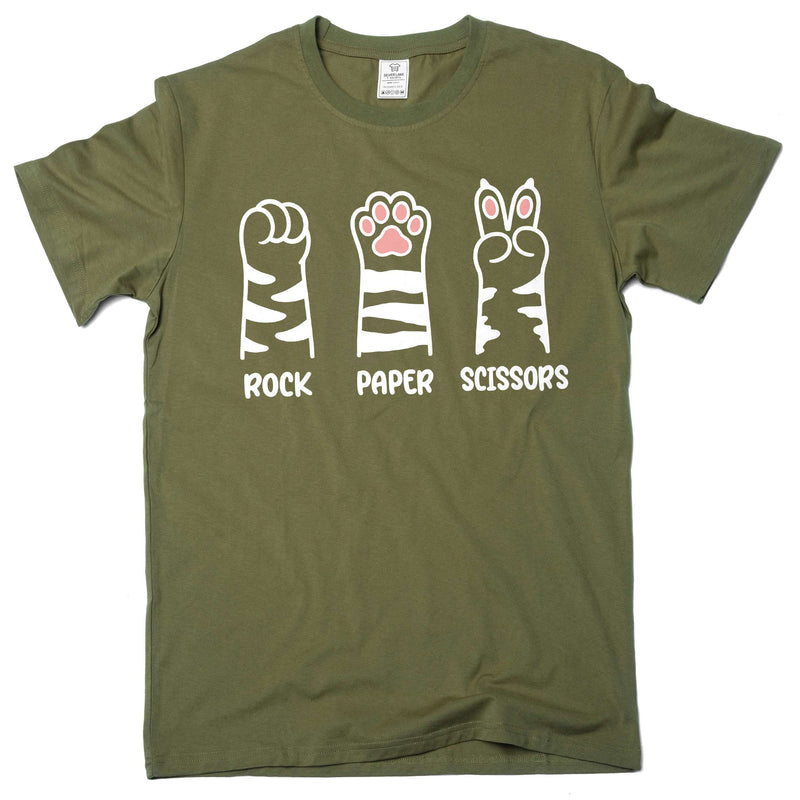 Rock Paper Scissors Tee Funny Cat Paw Shirt, Cat Owner Shirt, Cat Paws Shirts, Gift for Cat Mom