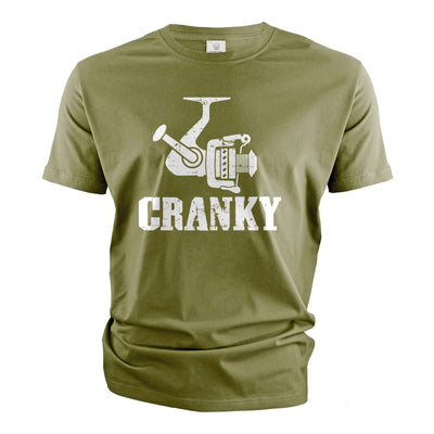 Men's Funny Fishing T-shirt Cranky fishing reel cranky funny papa dad grandpa Father's day Gift tee