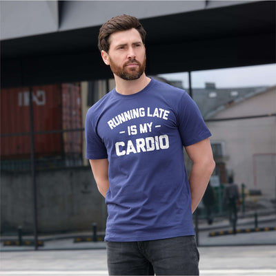 Funny cardio late person T-shirt workout Gym humorous sarcastic tee
