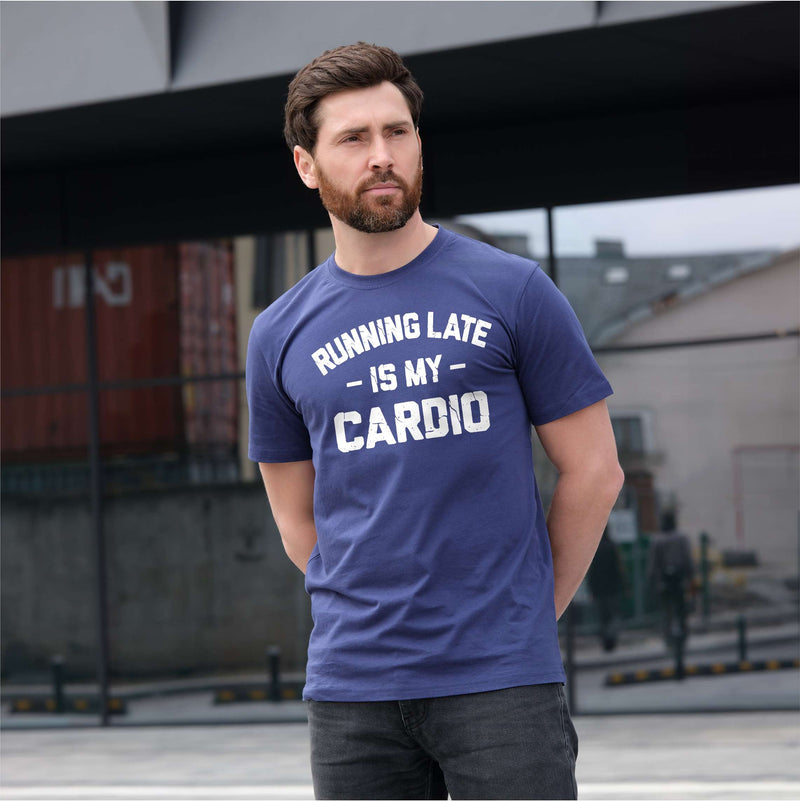 Funny cardio late person T-shirt workout Gym humorous sarcastic tee