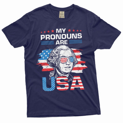 Men's my pronouns are USA Funny patriotic T-shirt Washington 4th of July shirt