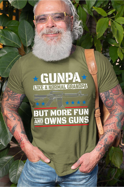 Men's Gunpa Shirt Grandpa Funny Tee shirt Grandpa Grandfather Gun Shirts 2nd amendment Patriotic tee