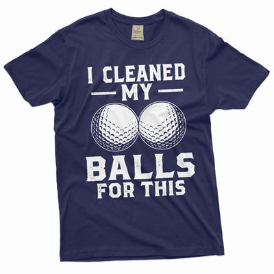 Men's funny Golf Tshirt I cleaned my balls for this sports golf player tee shirt