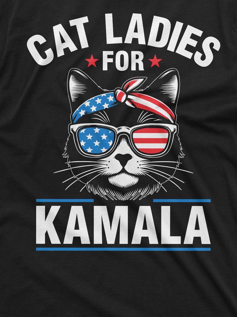 Cat ladies for Kamala T-shirt mens unisex Kamala Harris 2024 presidential elections tee