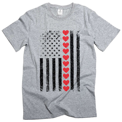 Men's USA patriotic flag love T-shirt 4th of July Independence day Love USA tee shirt