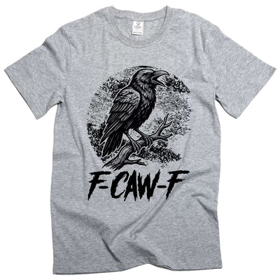 Men's Black Crow, F-Caw-F Funny Black Bird moon Gothic Adult Humorous T-Shirt