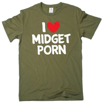 Men's funny I love Midget Porn inappropriate T-shirt