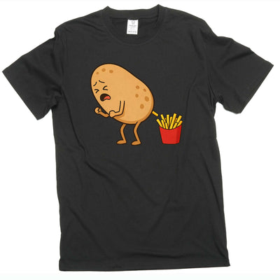 Men's Funny fried potato T-shirt how to make potato fries foodie humorous tee