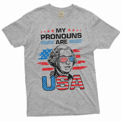 Men's my pronouns are USA Funny patriotic T-shirt Washington 4th of July shirt