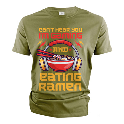 Men's Gaming Funny T-shirt Ramen and video games Tee humorous gift teeshirt