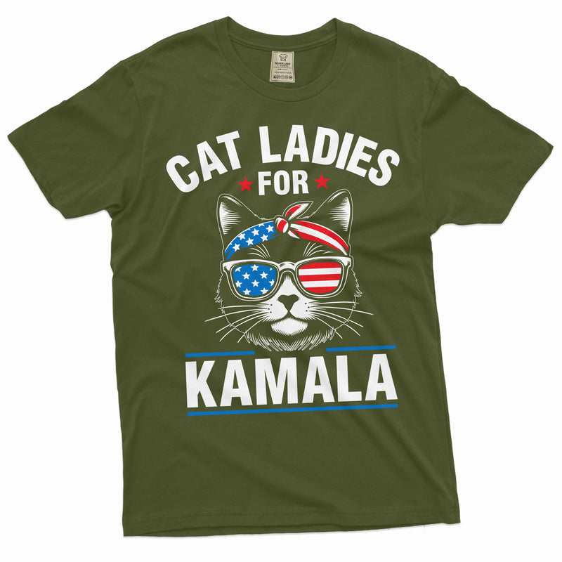 Cat ladies for Kamala T-shirt mens unisex Kamala Harris 2024 presidential elections tee