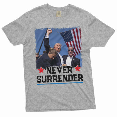 Mens DJT Shirt Donald Trump Patriotic Shirt Never Surrender Shirt Political Shirt PA Rally shirt